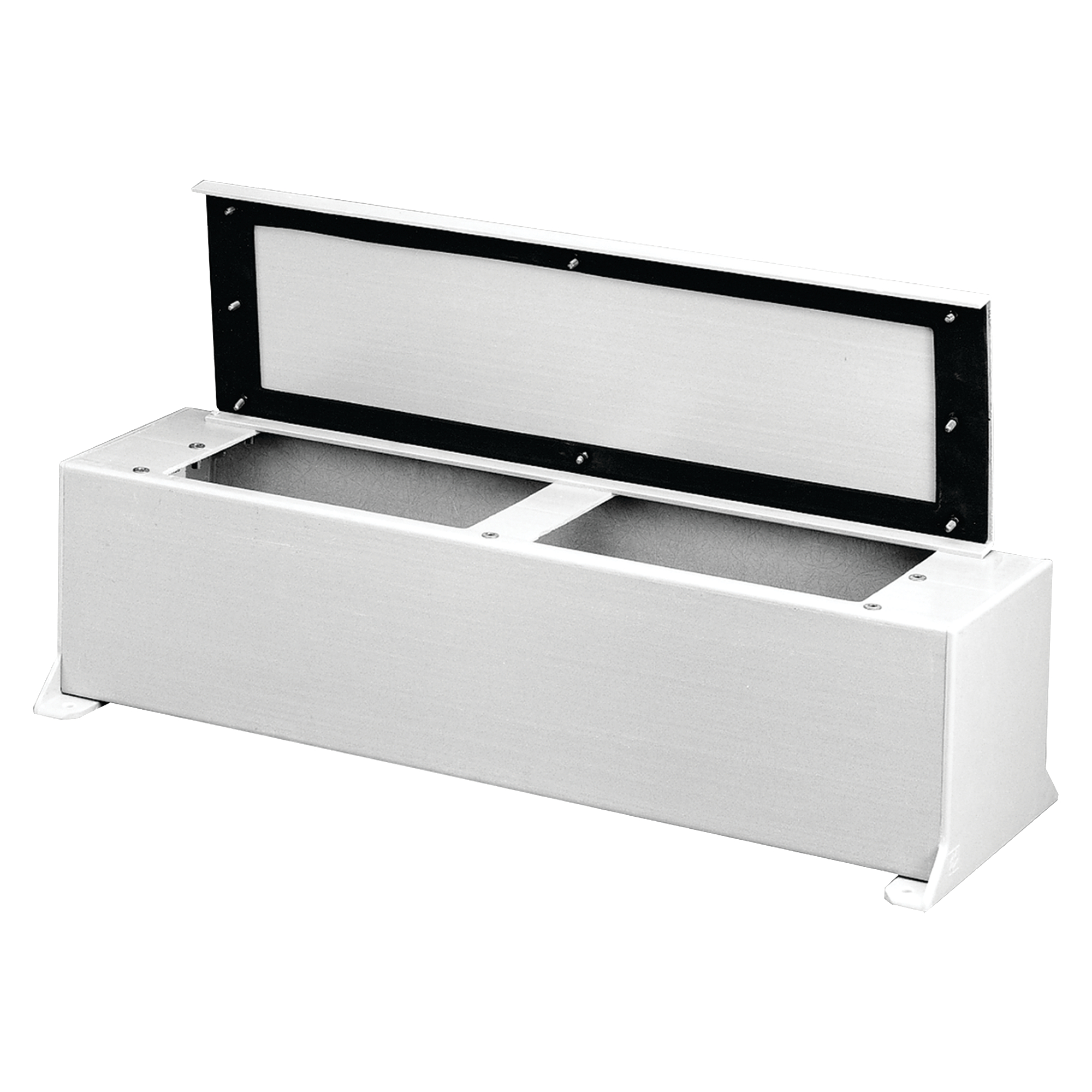 Product image for Trough fibreglass wiring 3-open 10-screw grey 6x36x6"