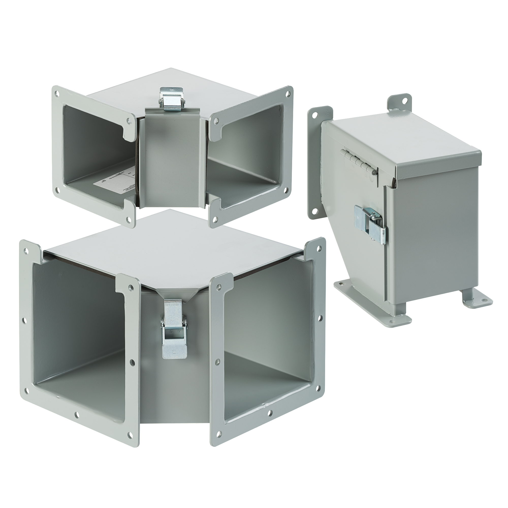 Product image for NVENT_HOFFMAN F44LE9C WIREWAY LAY-IN 4"X4" 90 DEGREE ELBOW OUTSIDE OPEN FITTING NEMA12