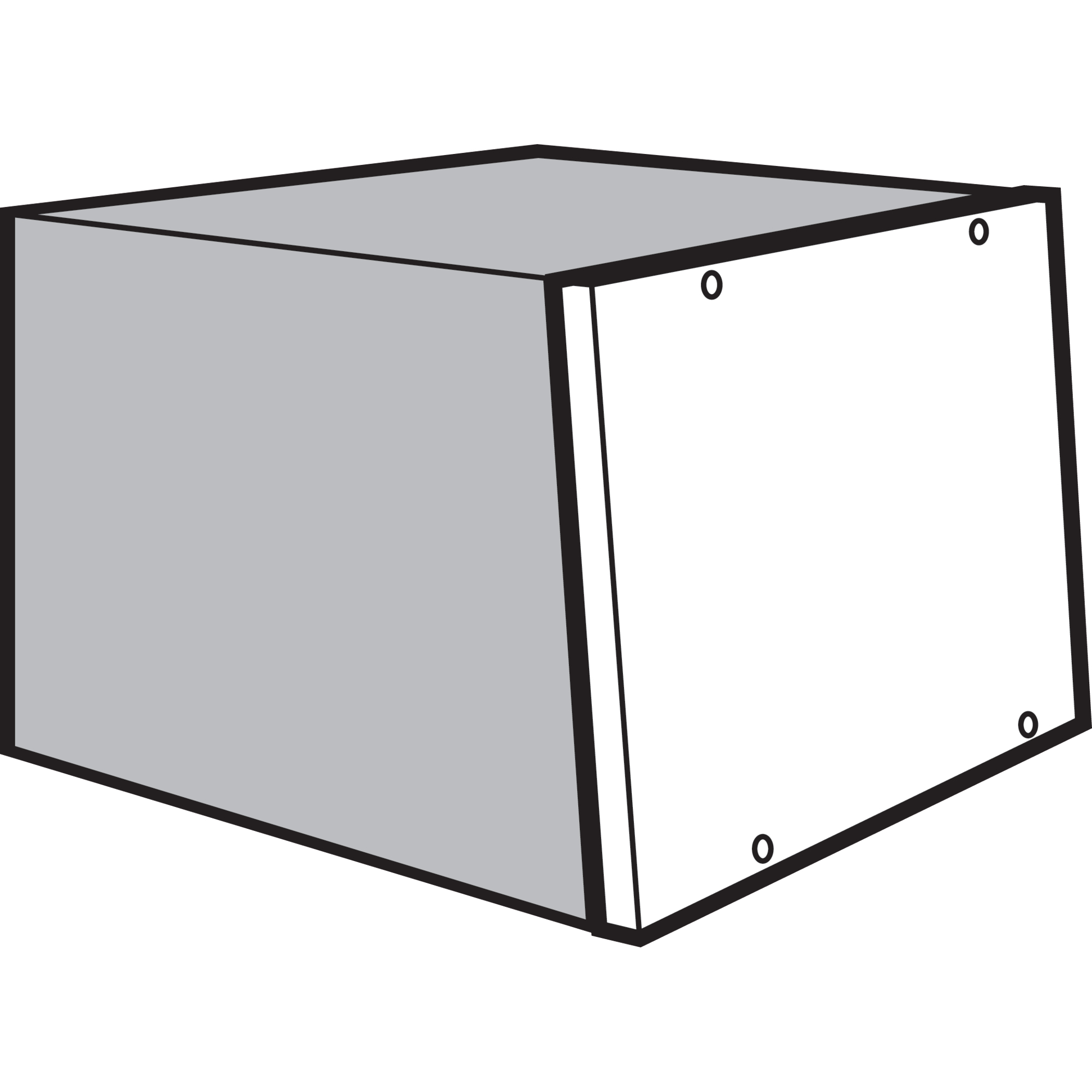 Product image for Cover sloped-front steel light-grey upper 23.3x0.87x19.93"