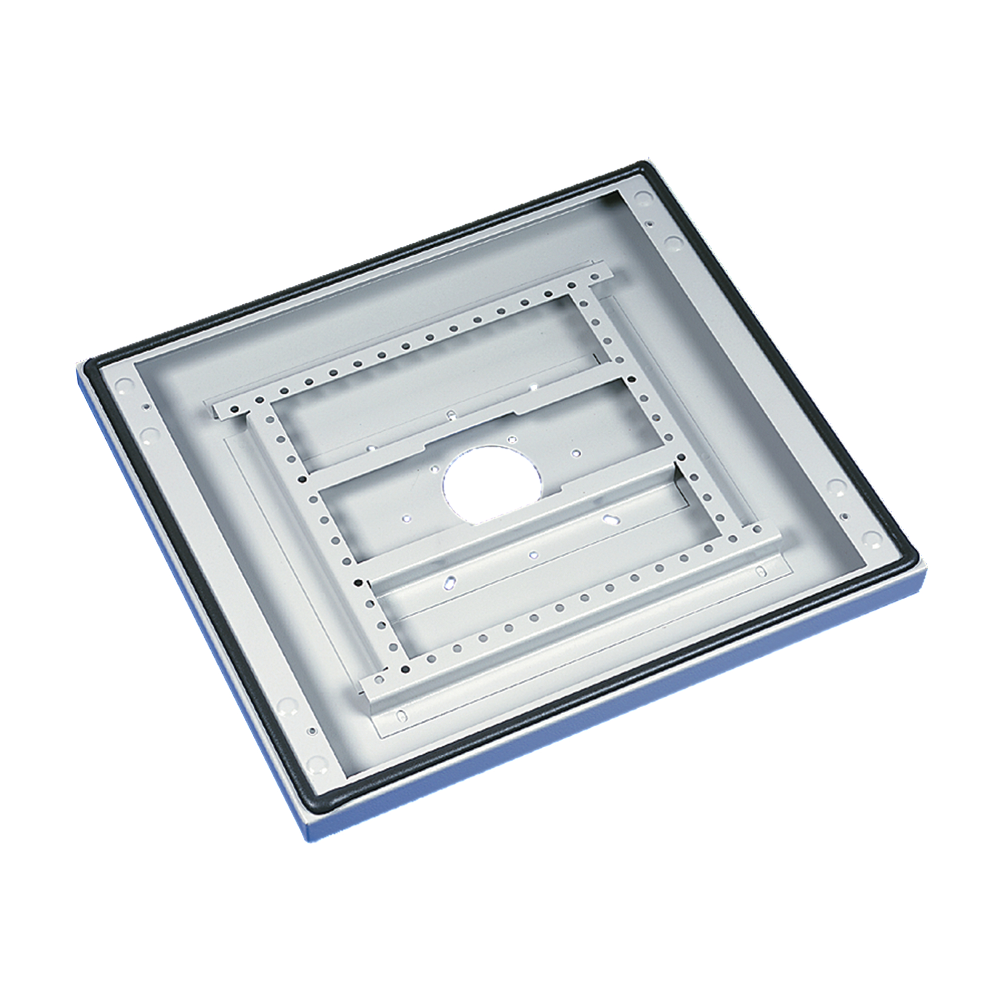 Product image for Base with cutout steel lt grey 23.94x21.33x1.5in