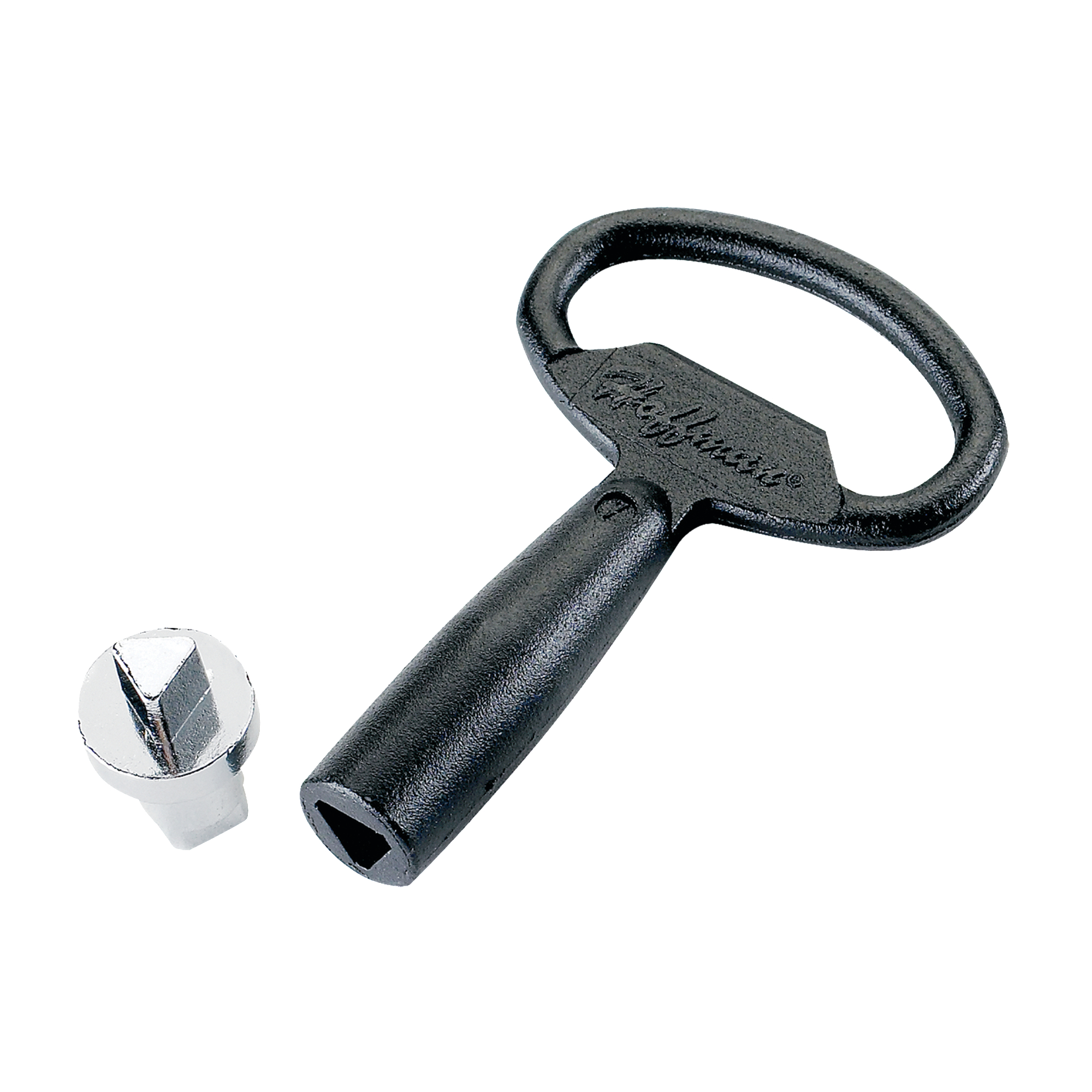 Product image for Lock insert triangular chrome 7mm with key