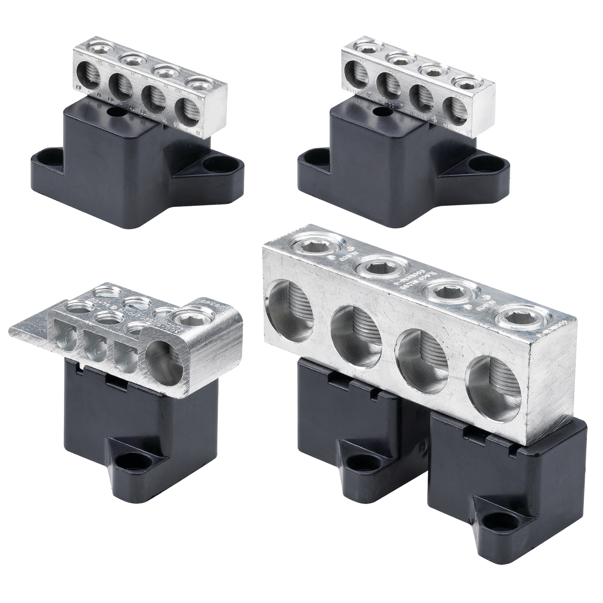 Product image for NVENT_HOFFMAN ASBB400R BLOCK SPLITTER 400A 4LUG ALUMINUM TERMINAL BLOCK