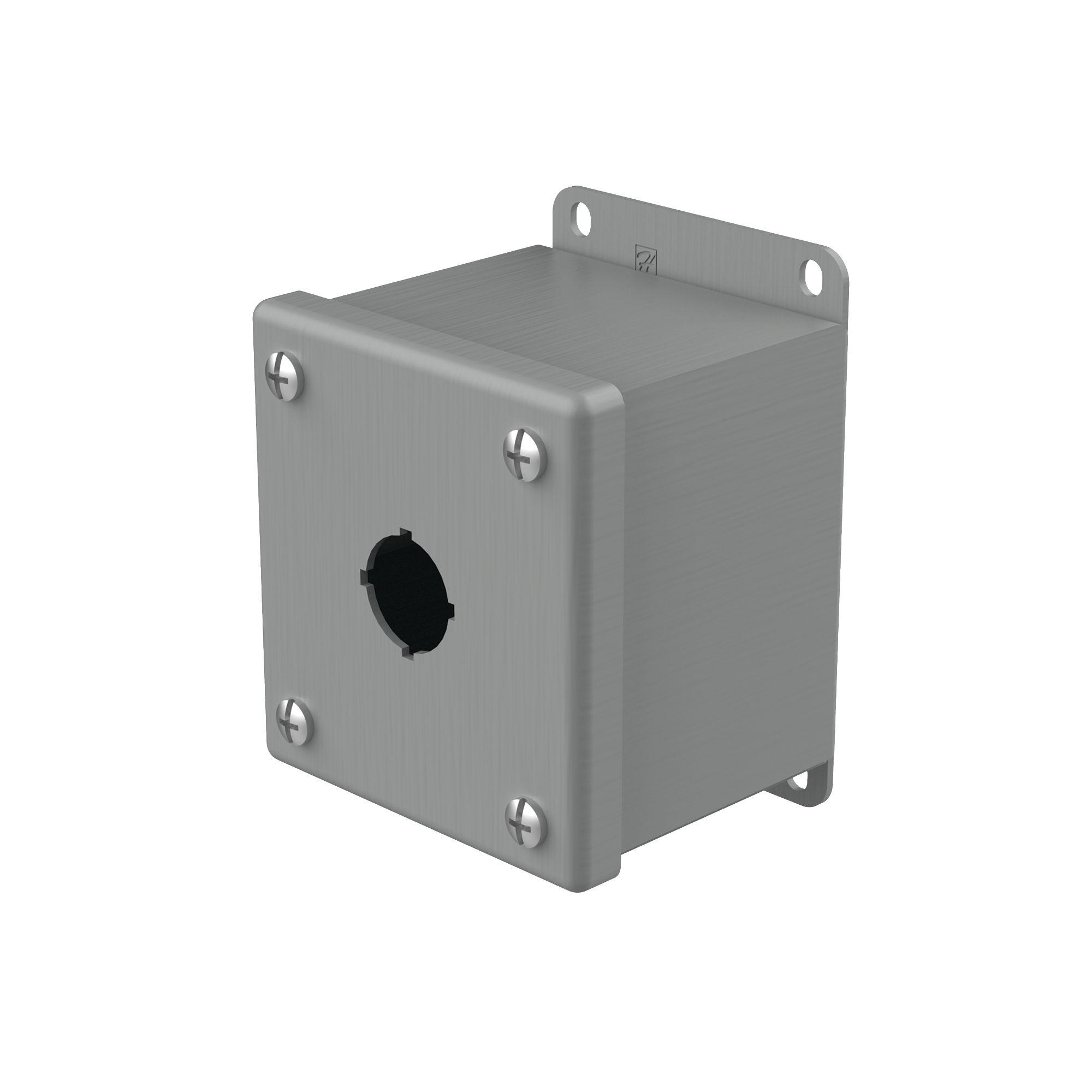 Product image for Enclosure PB 22.5mm steel grey 3.5x3.25x2.75"