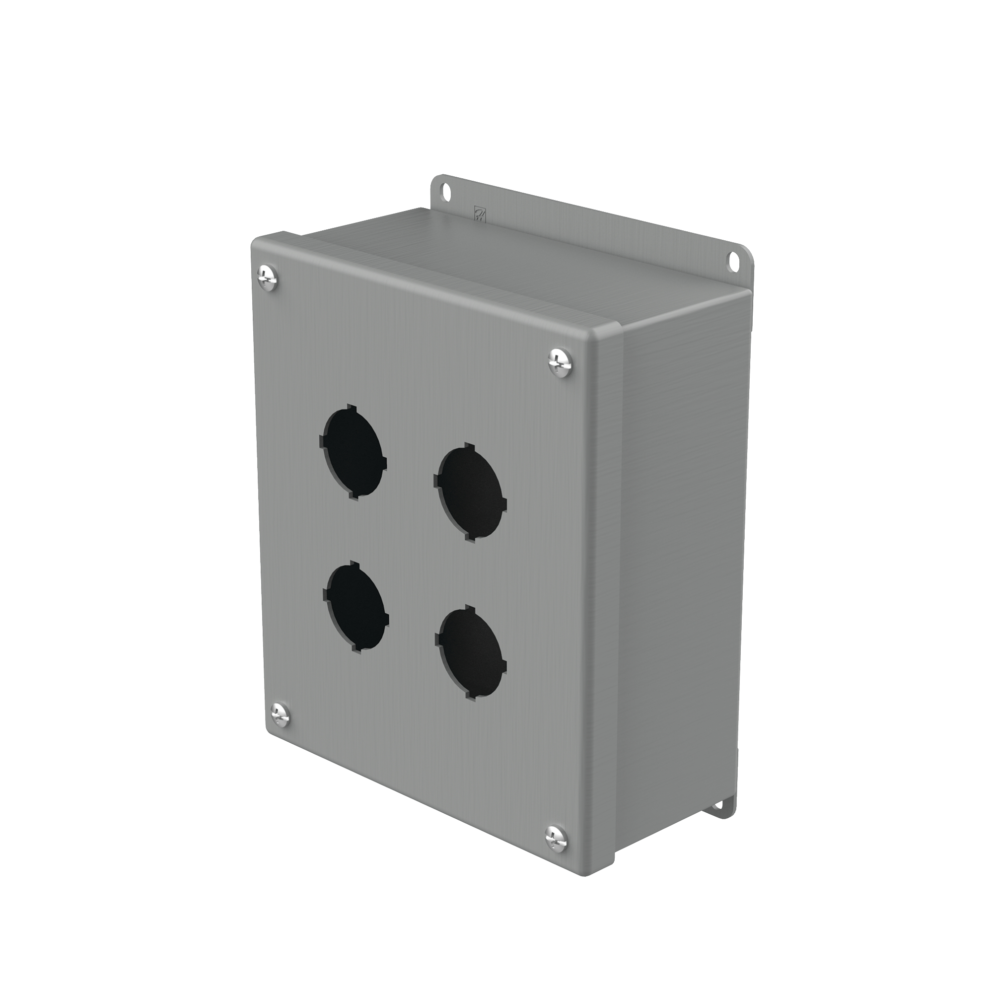 Product image for Enclosure pushbutton 30.5mm stl grey 7.2x6.2x3in