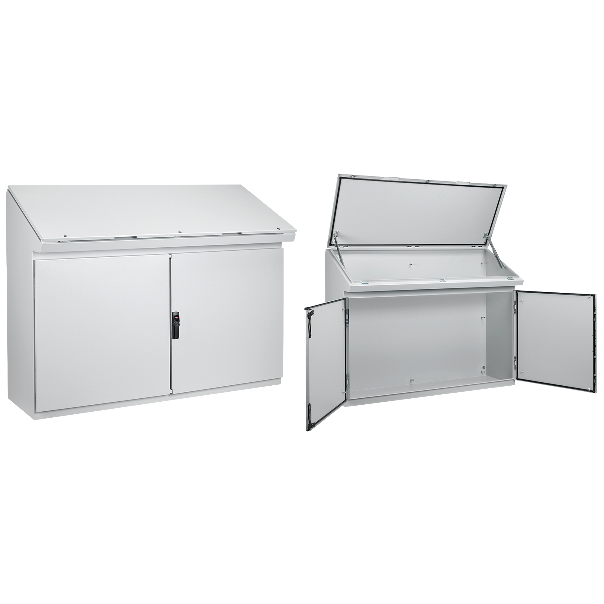 Product image for Console desk double bay stl gry 47.2x51.1x19.7in