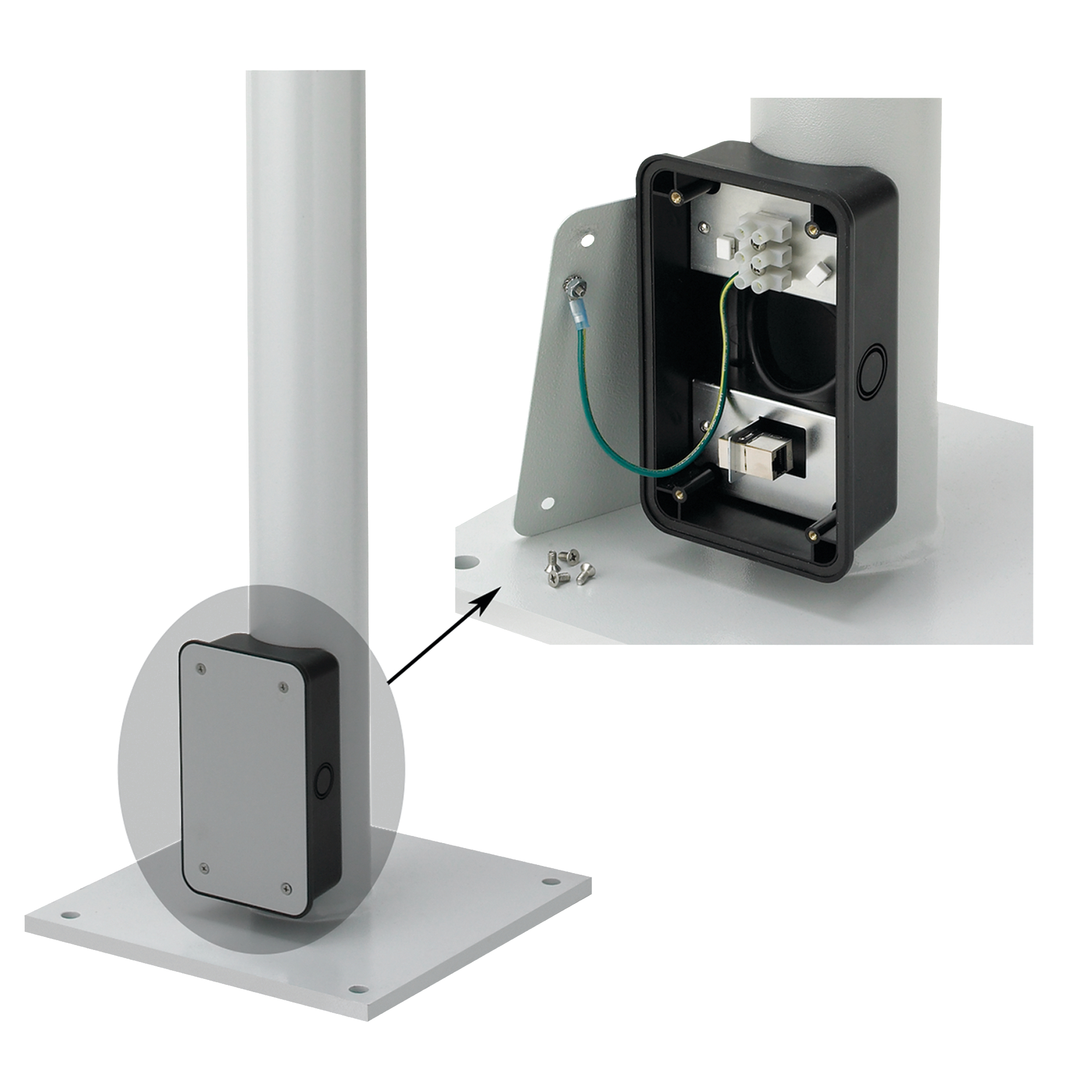 Product image for VERT. ARM FLOOR-POST, LGT GREY