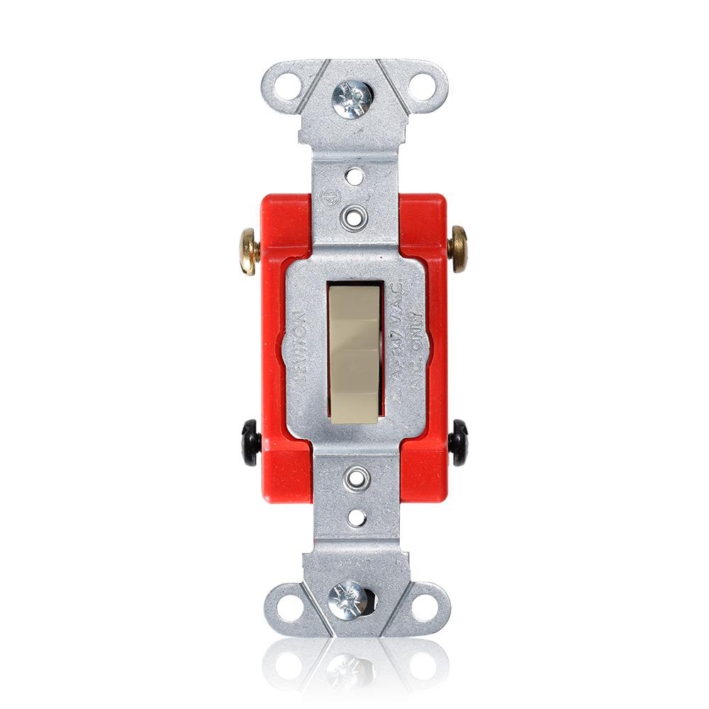 Product image for LEVITON 18224-I SWITCH 20A 347V 4WAY IVORY TOGGLE BACK AND SIDE WIRED INDUSTRIAL GRADE