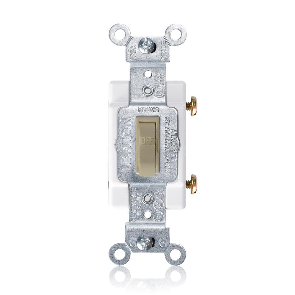 Product image for Switch toggle 20a 120/277v 1pole ac quiet ivory