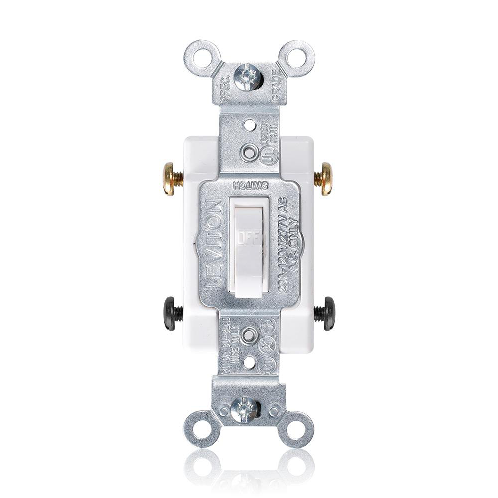 Leviton Interrupteur Bipolaire, 20 A, 120/277 V, Blanc