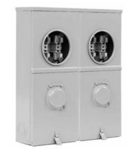 Product image for HYDEL JA220PW METER SOCKET 2G 200A OVERHEAD 100 PER POSITION C/W 100A BREAKER PROVISION
