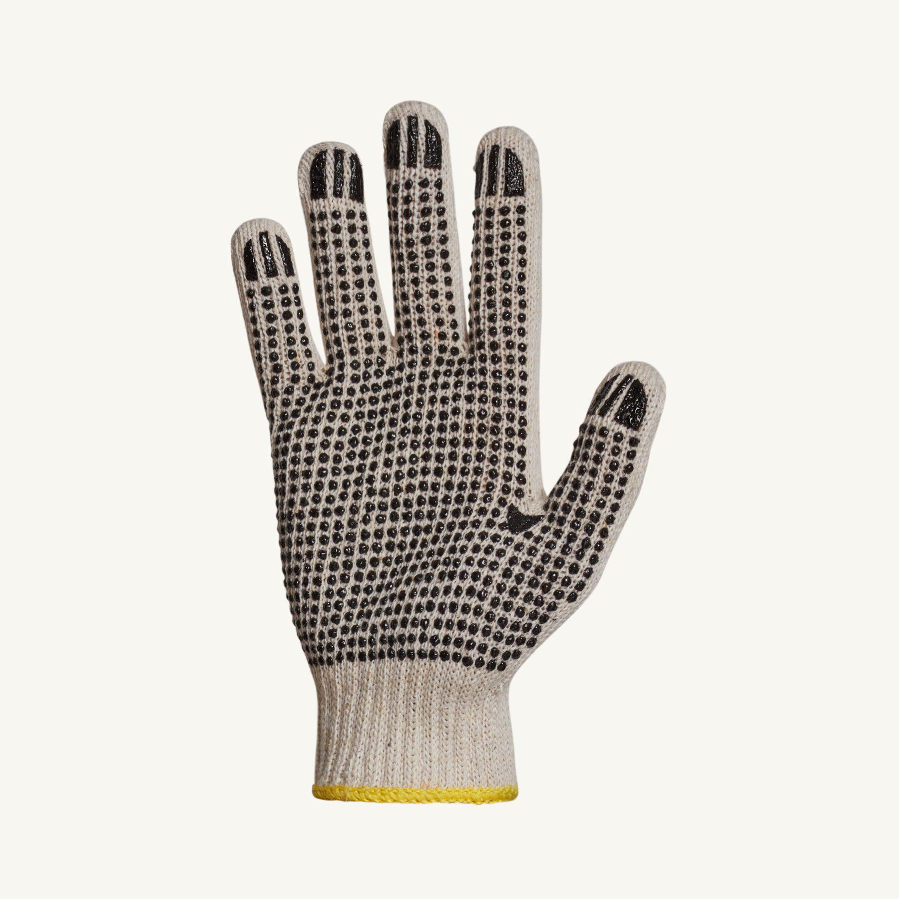 Product image for Glove, Sure Grip®, String Cotton/Poly, PVC dotted palm