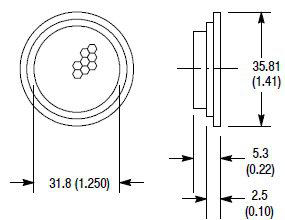 Product image for ABRA 92-47 PHOTOSWITCH REFLECTOR 1-1/4"