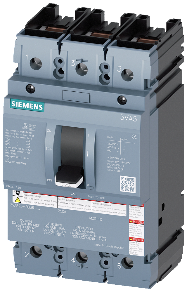 Product image for MCSW 3VA52 3P 250A 65KA AL