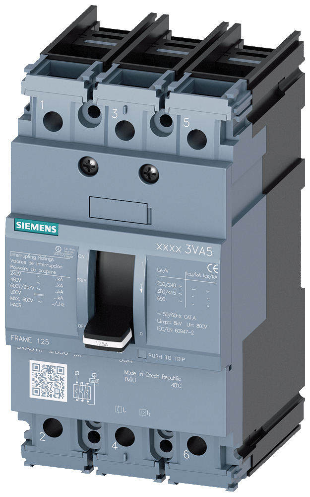 Product image for BRKR 3VA51 3P 100A 65KA FTFM AL