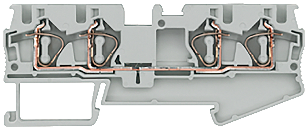 Product image for TERM BLOCK,SPRNG,THRU-TYPE,4,GRAY,4-CONN