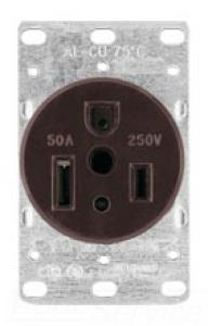 COOPER WIRING AH1254BK-BOX 50A 250V FLUSHRECEPTACLE