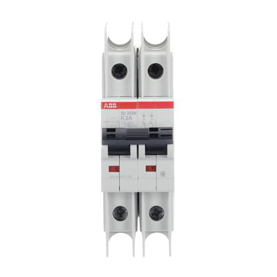 Product image for ABB SU202M-K2 BREAKER CIRCUIT MINIATURE 2P 2AMP K 277/Y480VAC DIN RAIL MOUNT