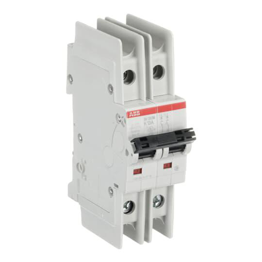 Product image for ABB SU202M-K13 BREAKER CIRCUIT MINIATURE 13A 2P 10KA TRIP CURVE K 277V/ 480VAC DIN RAIL MOUNT