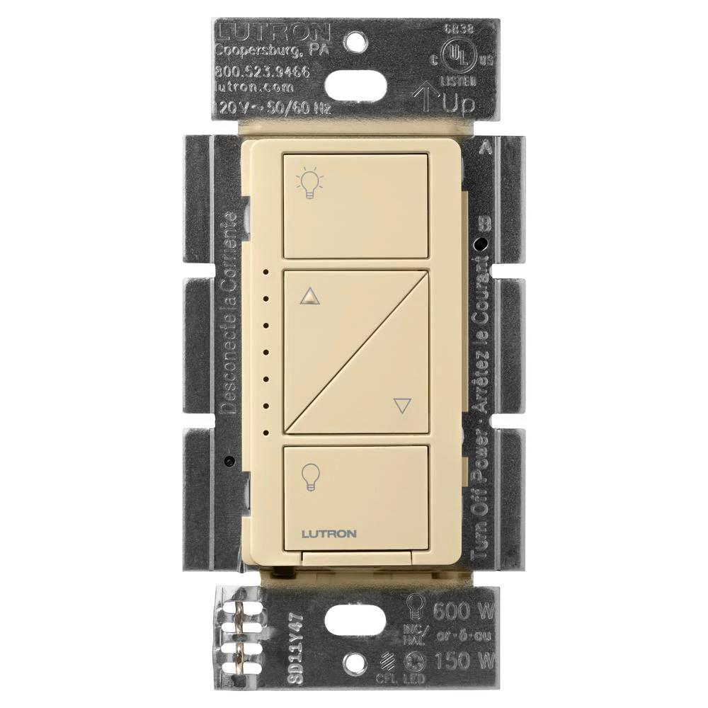 Product image for Dimmer in-wall light single pole 600W 120V ivory