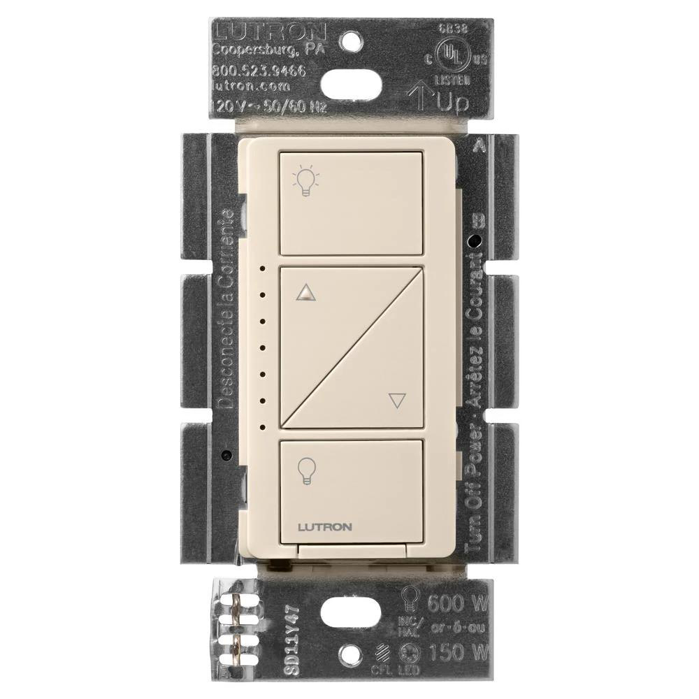Product image for Dimmer in-wall light single pole 600W 120V light almond
