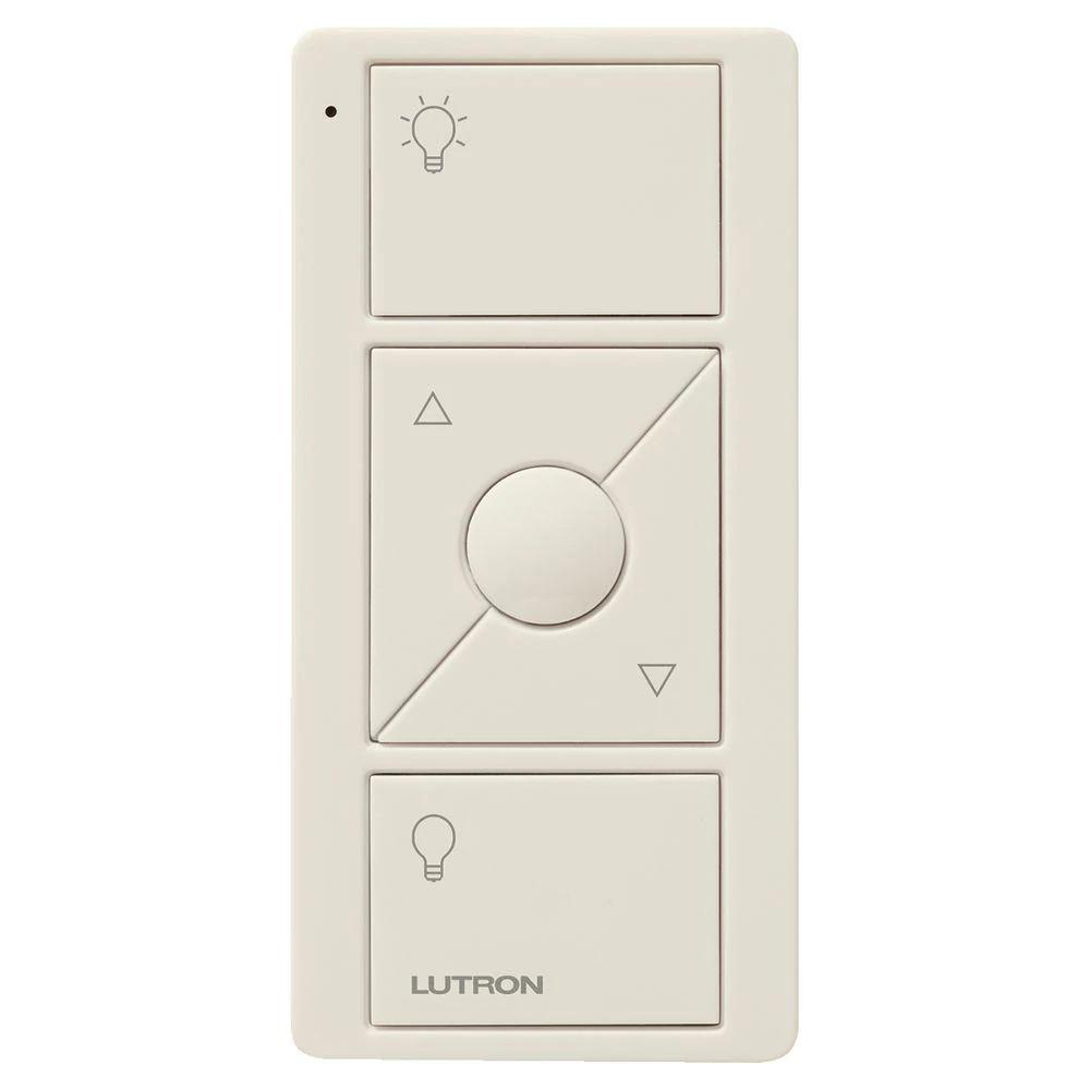 Product image for LUTRON PJ2-3BRL-LA-L01R REMOTE 3 BUTTON WITH RAISE AND LOWER AND LIGHT ICON ENGRAVING LIGHT ALMOND