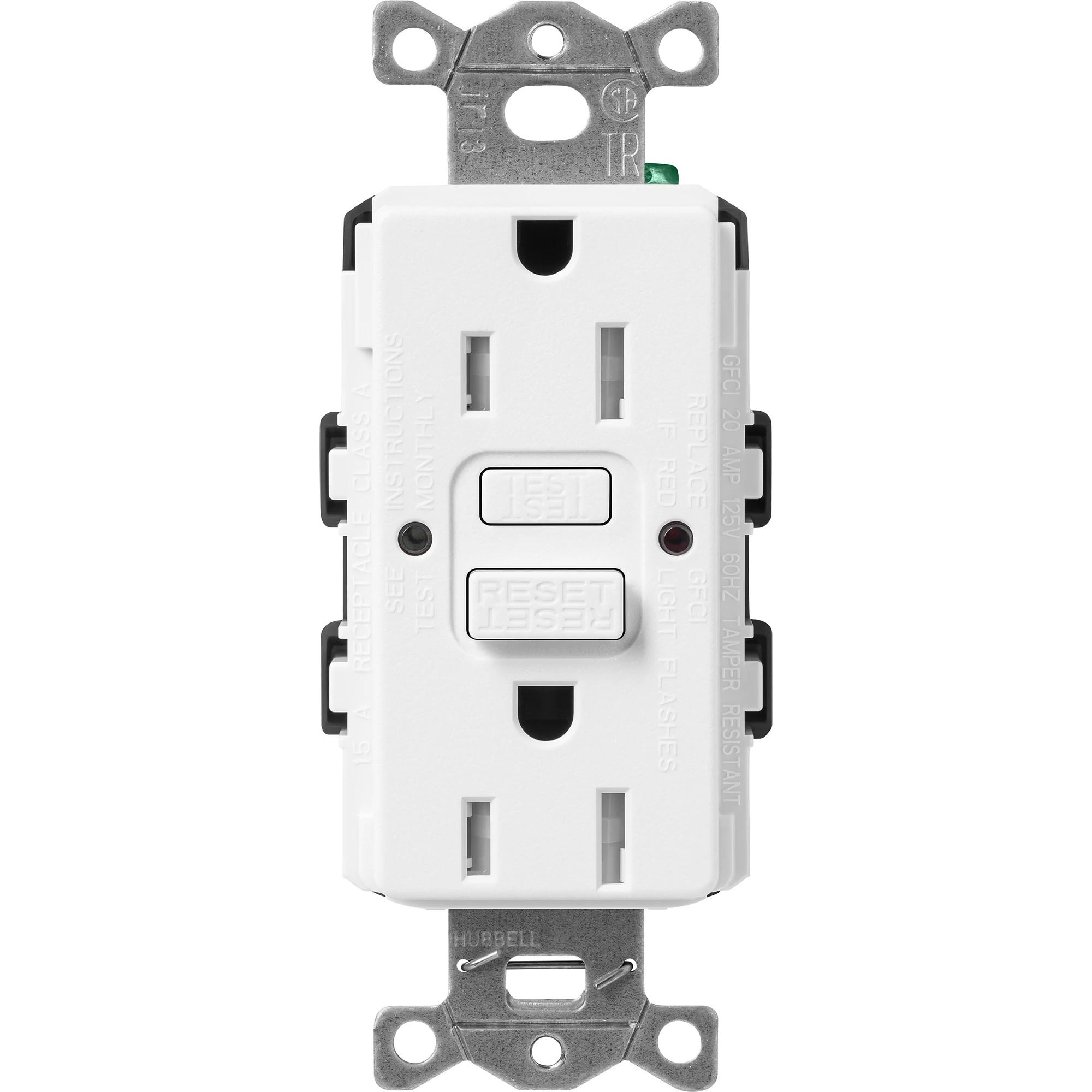 LUTRON SCR-15-GFST-SW RECEPTACLE GFCI 15A 125V TAMPER RESISTANT SATIN SNOW