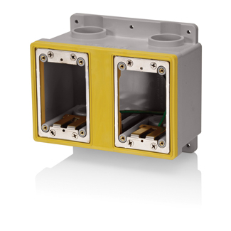 Product image for Box FD 2-gang rigid PVC 67.3cuin grey