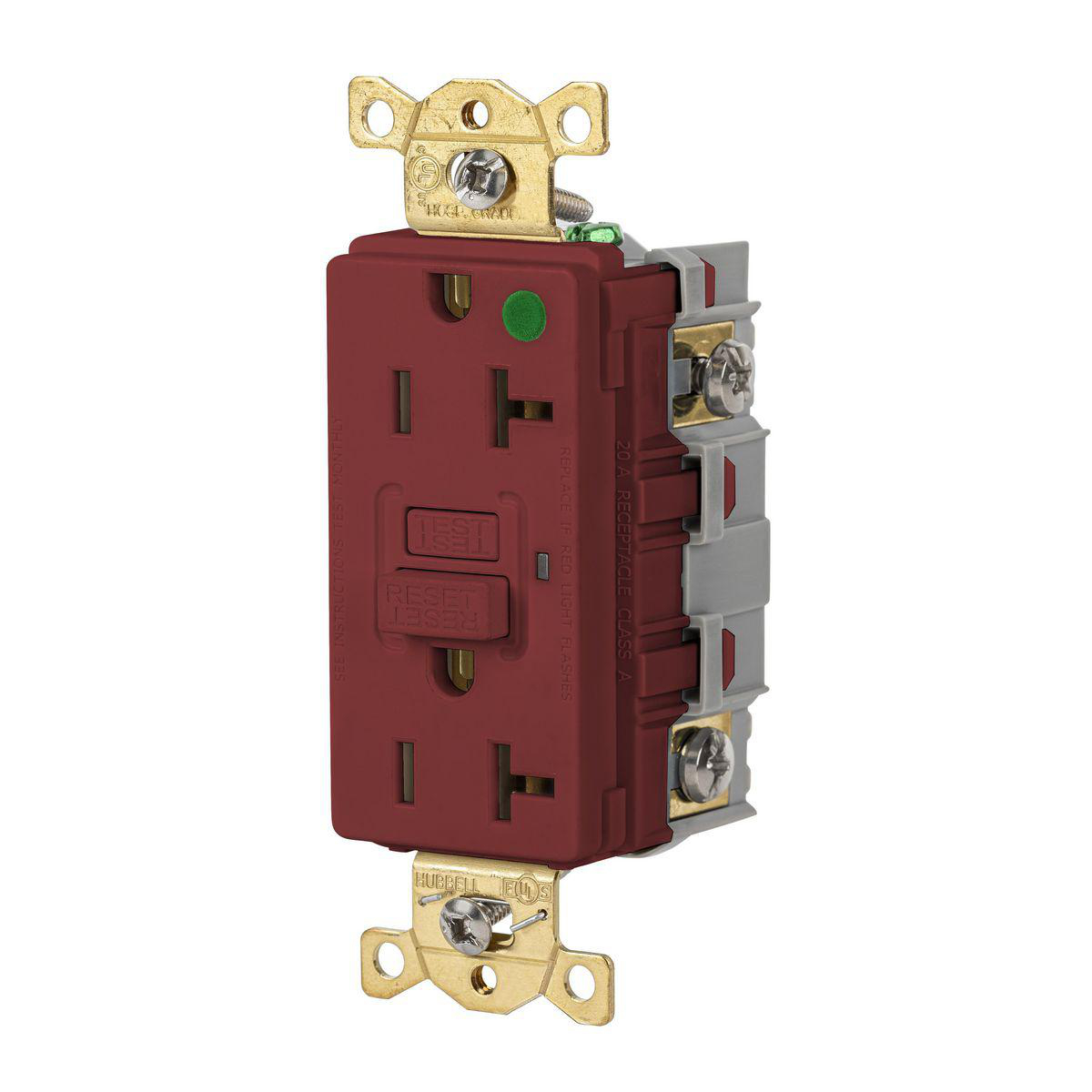 Product image for 20A 125VAC COMM HG GFR RED