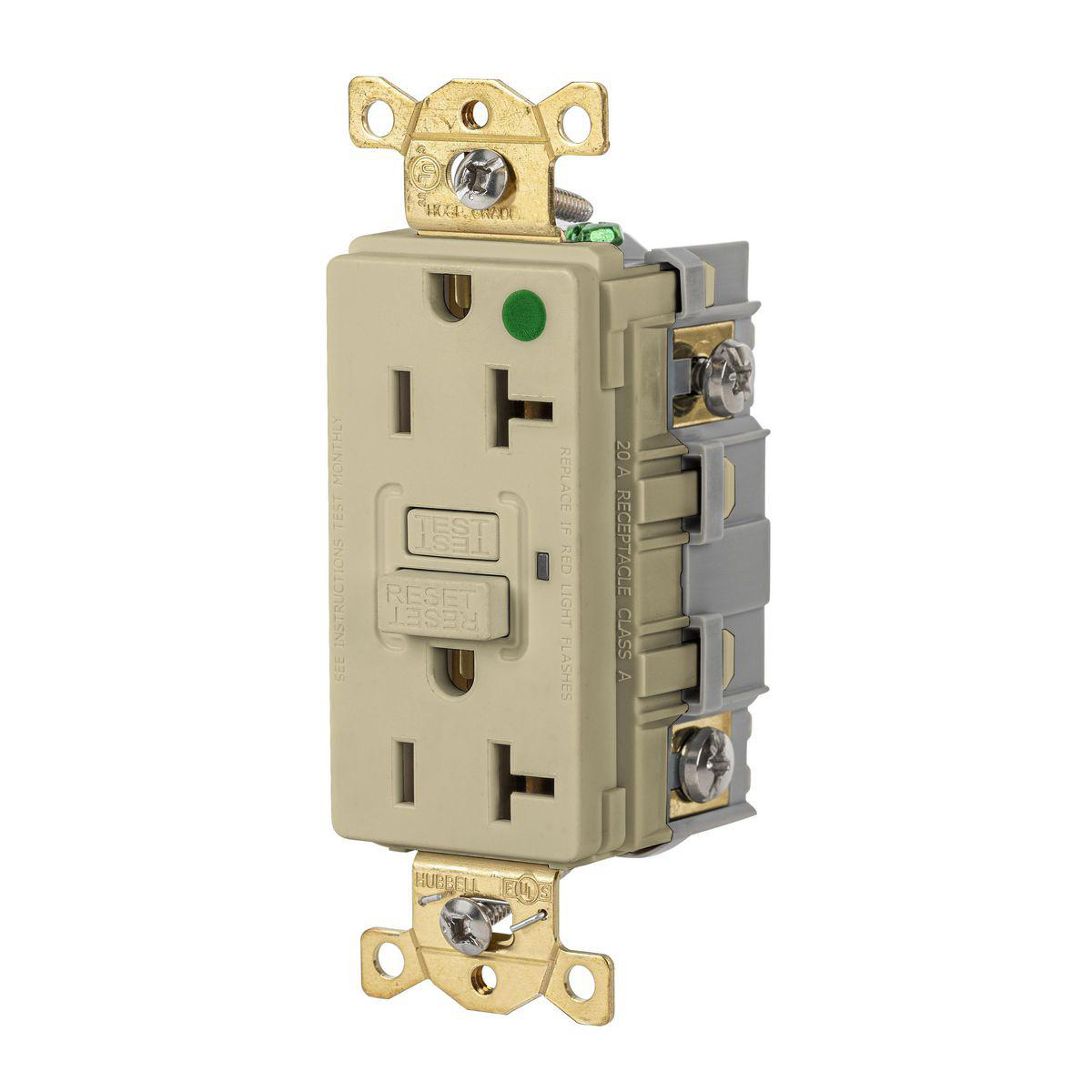 Product image for 20A 125VAC COMM HG GFR IVORY