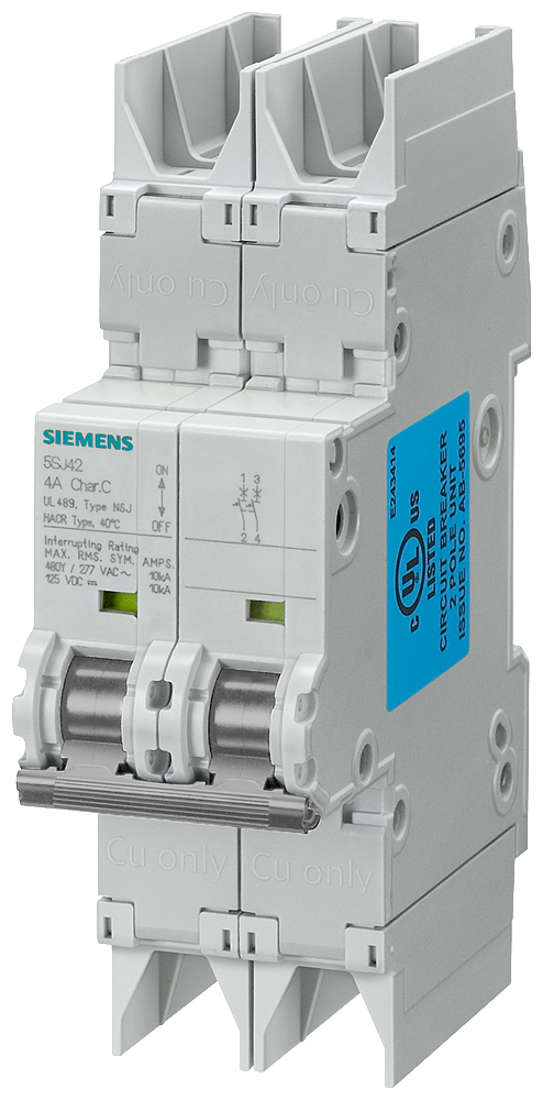 Product image for 5SJ4 MCB,2P,480Y/277V,6A,14kA,CHAR D