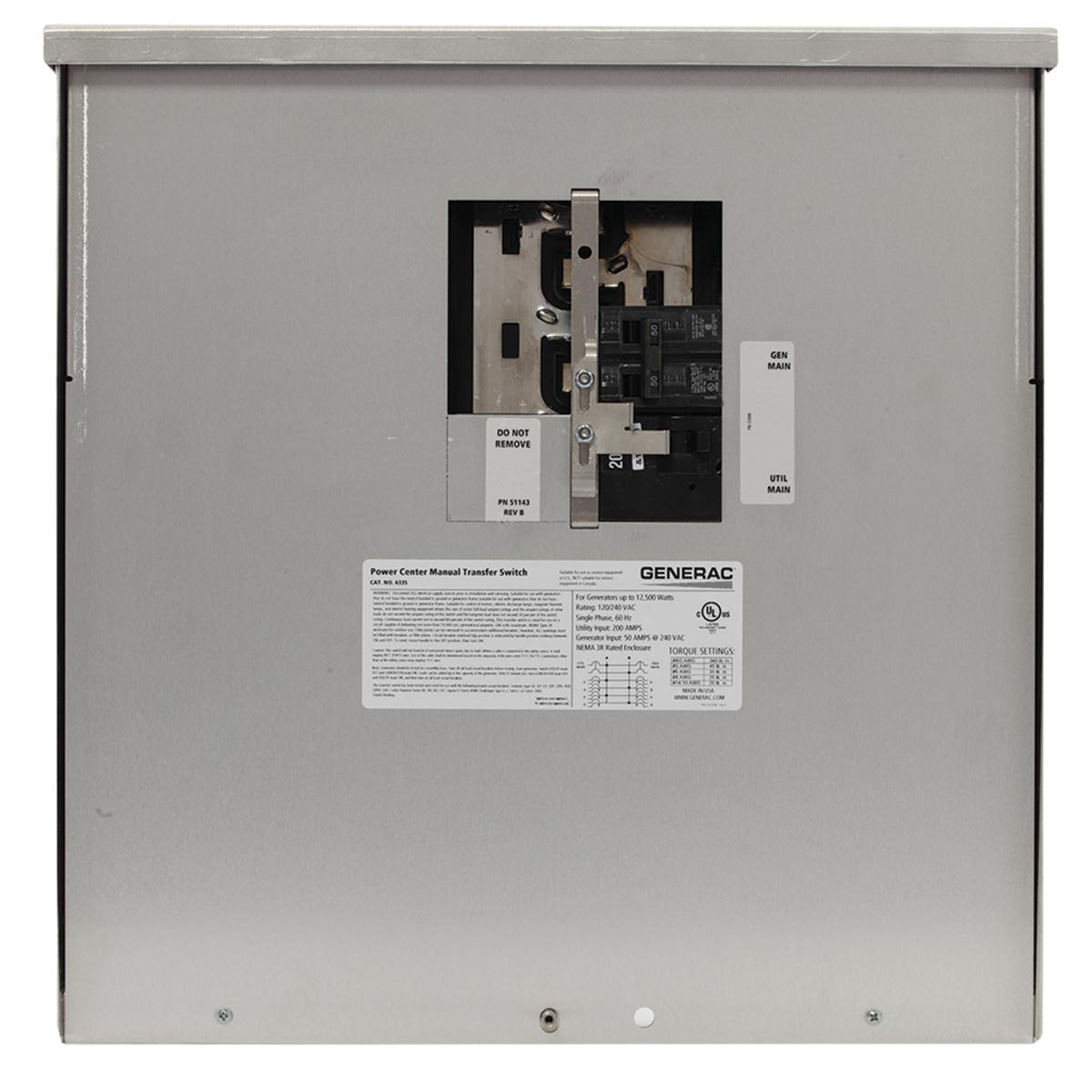 Product image for 200-AMP MANUAL TRANSFER SWITCH