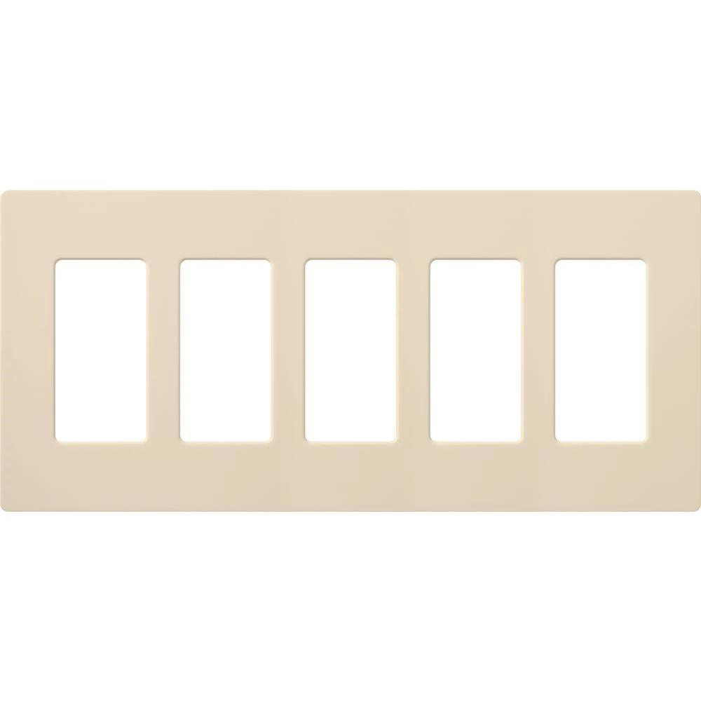 Product image for Cover plate designer 5 gang claro almond