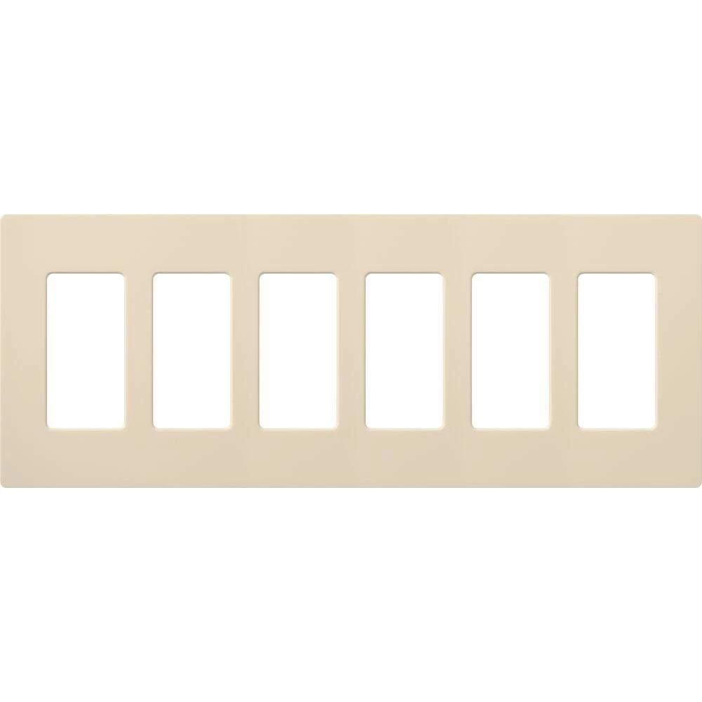 Product image for Wallplate 6-gang light almond
