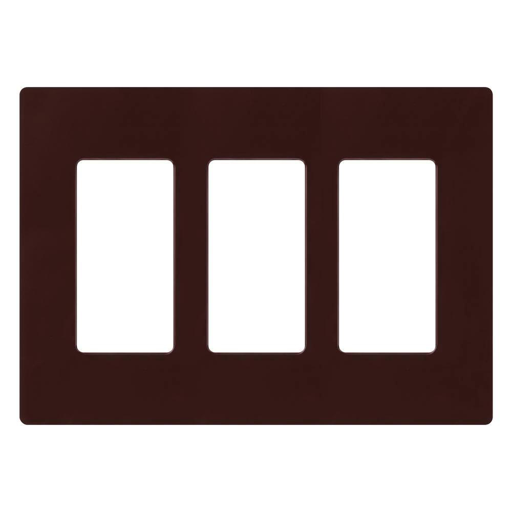 Product image for Wallplate 3-gang brown