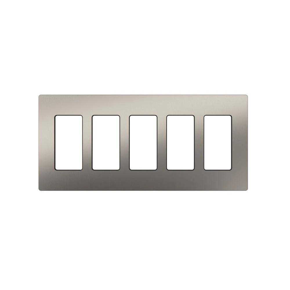 Product image for Wallplate 5-gang stainless steel