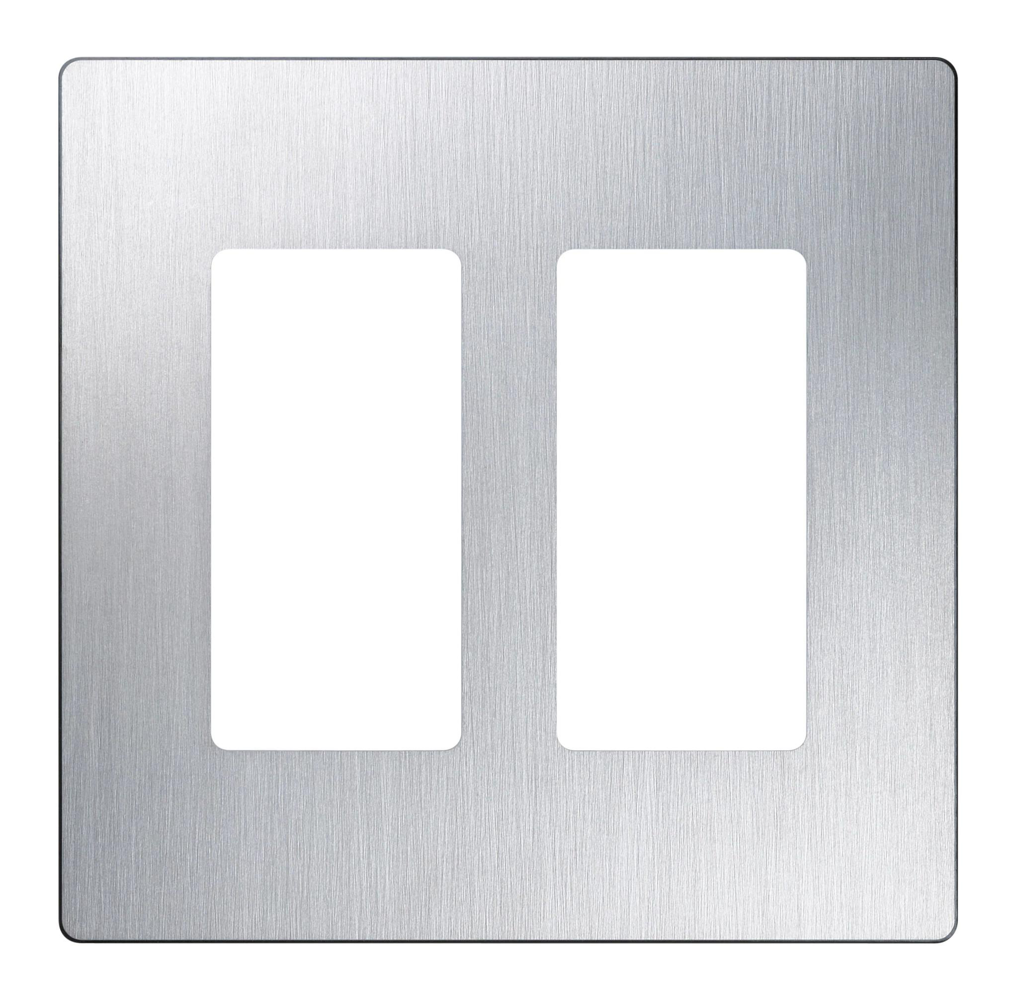 Product image for Cover plate designer 2 gang claro stainless