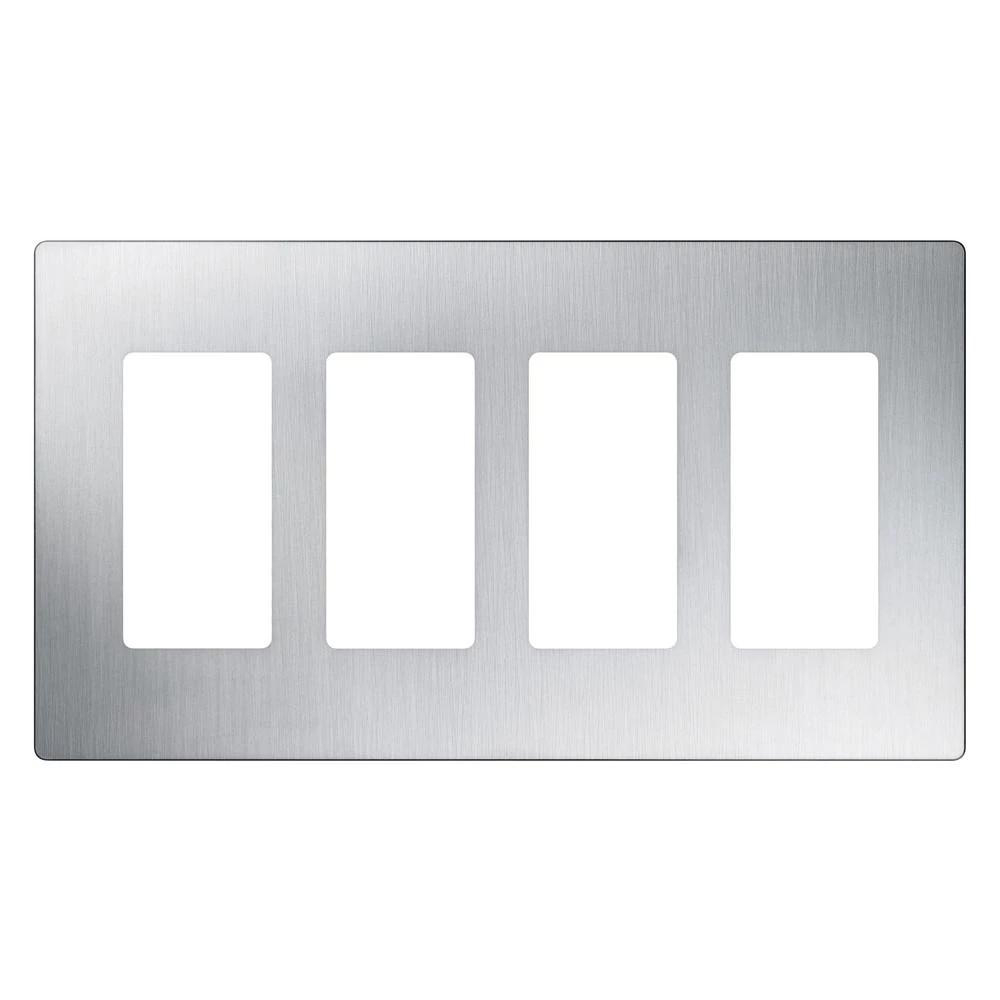 Product image for Cover plate designer 4 gang claro stainless