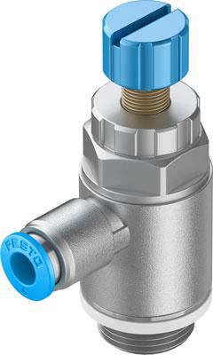 Product image for GRLA-3/8-QS-6-RS-D one-way flow control valve