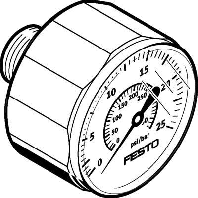 Product image for MA-27-25-R1/8 pressure gauge