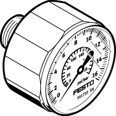 Product image for MA-27-16-R1/8 pressure gauge