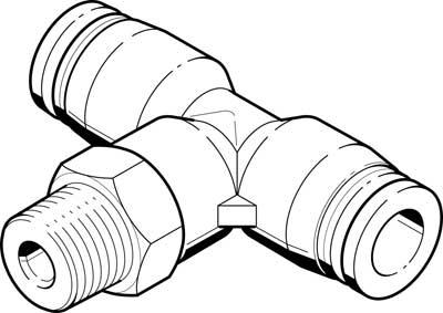 Product image for QBMT-1/8-1/8-U-M push-in T-fitting