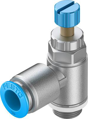 Product image for GRLA-1/4-QS-10-RS-D one-way flow control valve