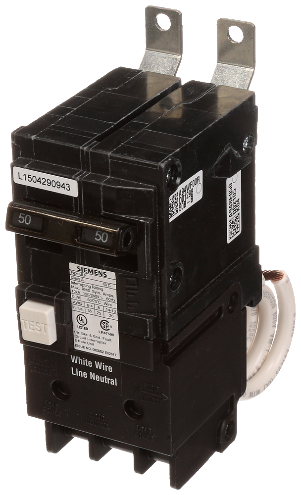 Product image for Circuit breaker 2 pole 40A bolt-on GFCI 5mA
