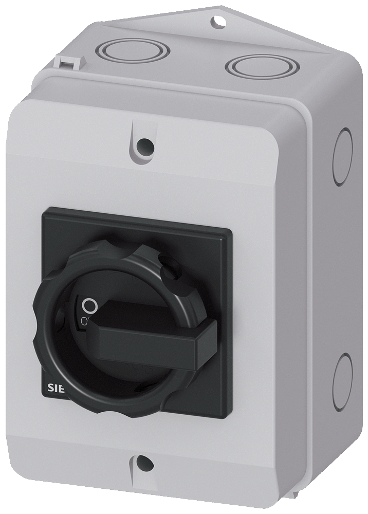 Product image for DISC SW 25A ENCL ROT HDL BLK 3P AUX