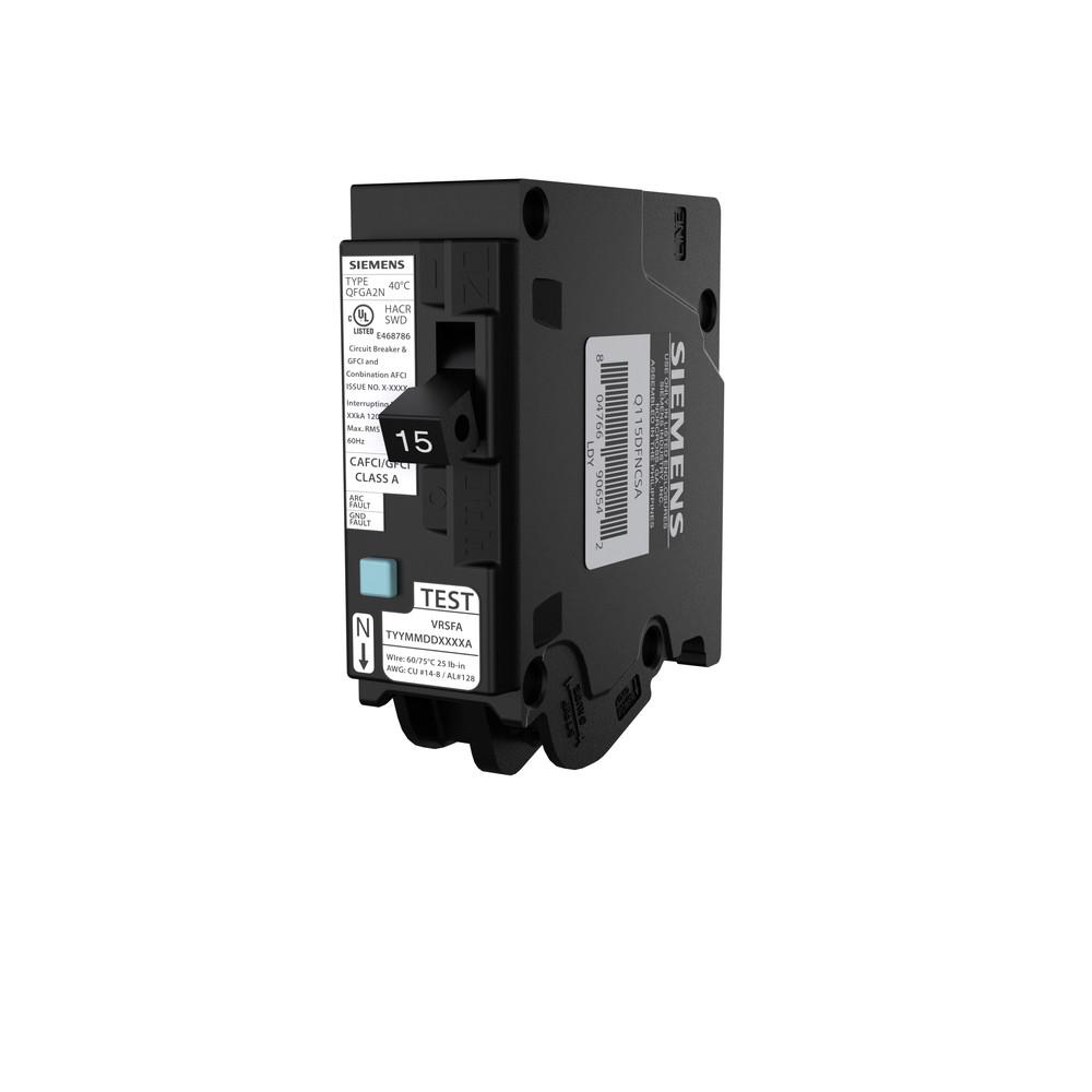 SIEMENS US2:Q115DFNCSA BRKR AFCI/GFCI 1P 120V 15A 10kA