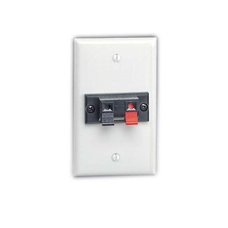 Product image for Wall jack speaker 1 gang 1 spring outlet whi