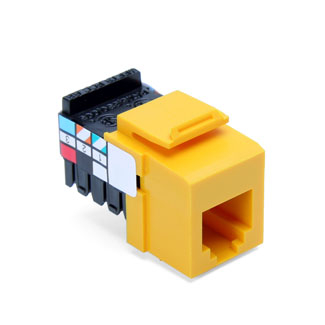Product image for Connector USOC snap-in 6P6C yellow quickport