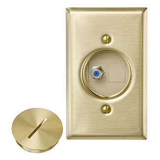 Product image for Assembly floor plate plastic with 1 F-connector 1-blank