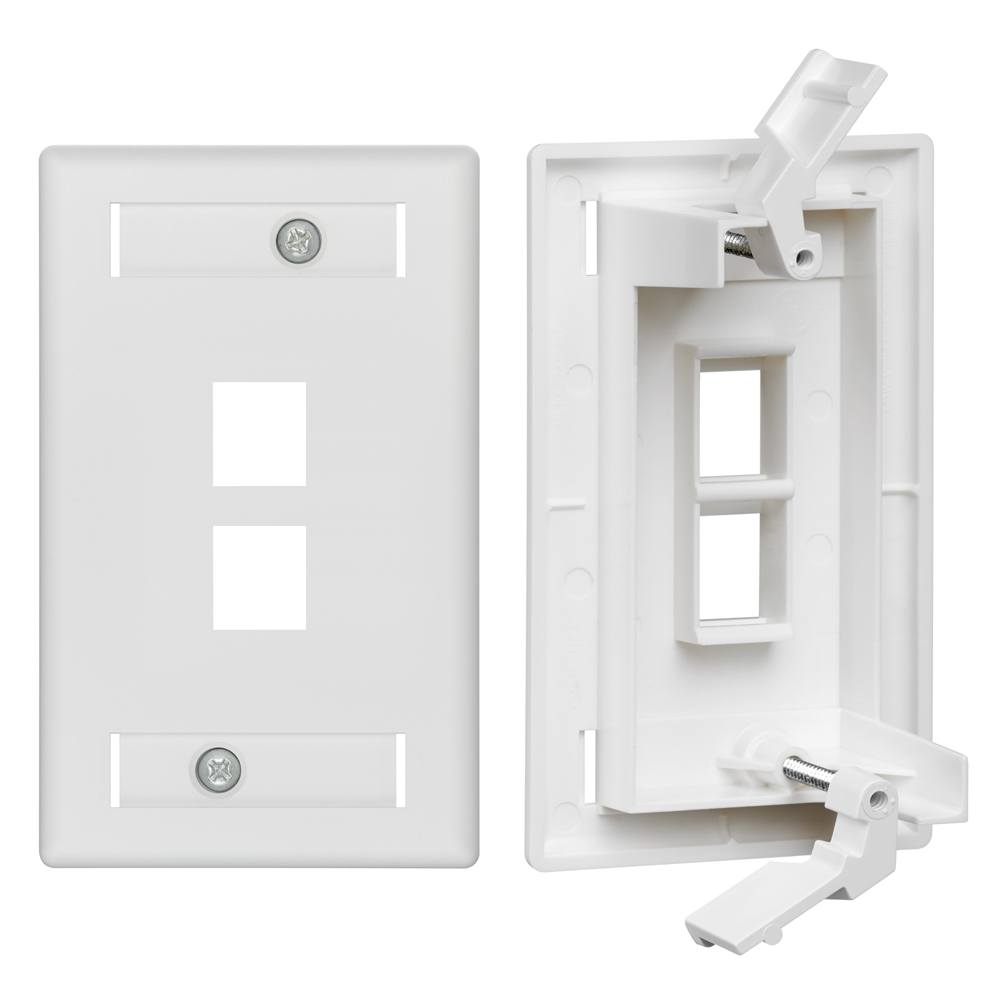 Product image for Wallplate 1-gang 2-port windows plastic white