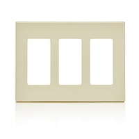 Leviton 80311-W 3-Gang White Decora Plus Rectangle Screwless Wallplate